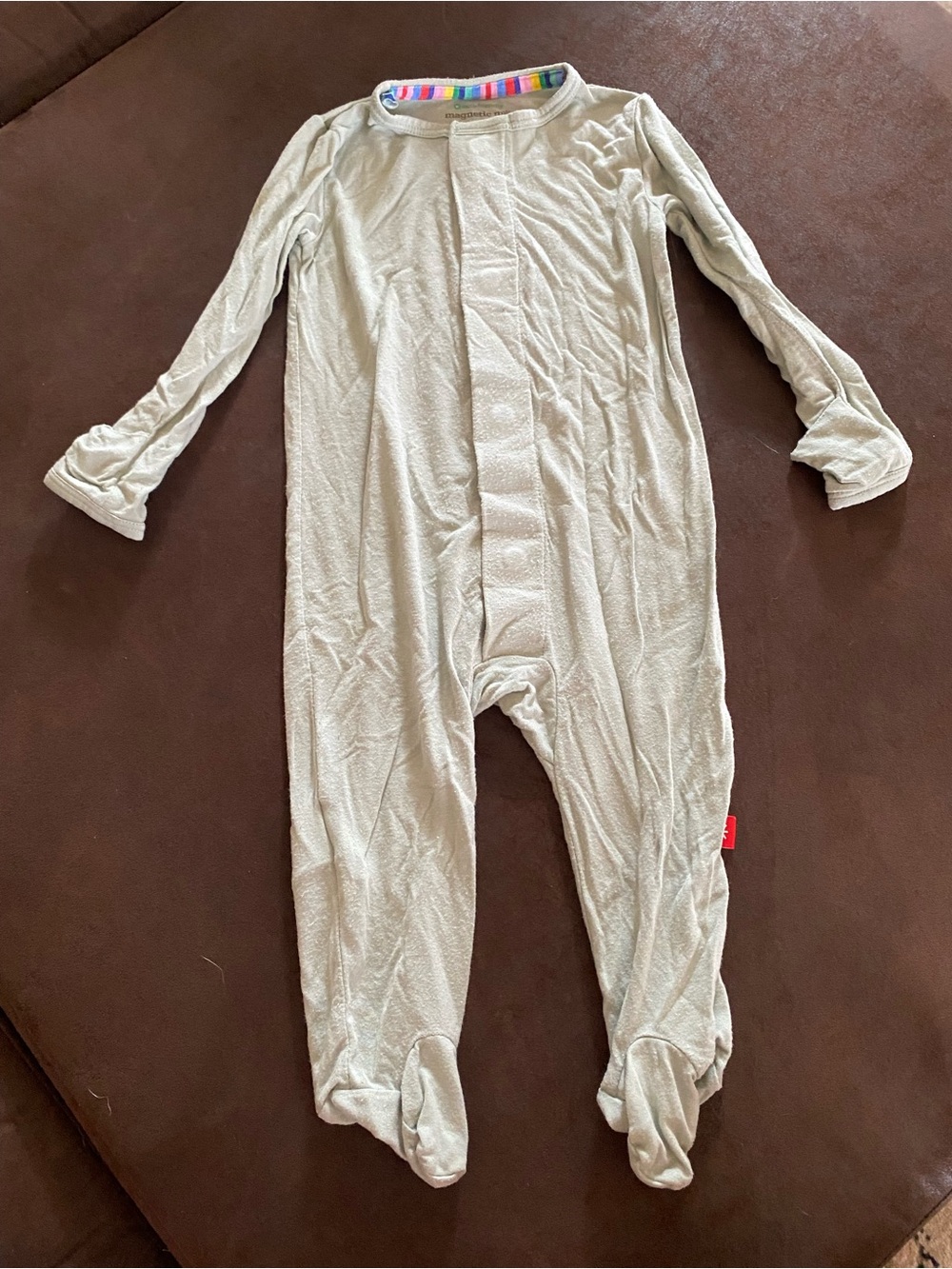 Magnetic Me Sage Green Footed One-Piece Baby Sleeper
